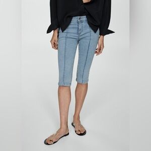 Mango Light Blue slim capri jeans NWT